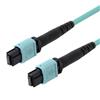 Picture of MPO w/o pins to MPO w/o pins, 24 Fiber Round, OM4 100G 50/125 Multimode, LSZH Jacket, Aqua, 3.0m