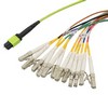 Picture of MPO w/ pins to LC Fan-out, 12 fiber round,OM5 50/125um Multimode, OFNR Jacket, Lime Green, 1 meter