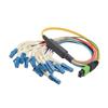 Picture of MPO Male to 12x Flex LC Fan-out, 12 Fiber Ribbon, 9/125 Singlemode, OFNR Jacket, Yellow, 5.0m