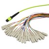 Picture of MPO w/ pins to SC Fan-out, 24 fiber round,OM5 50/125um Multimode, LSZH Jacket, Lime Green, 1 meter