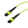 Picture of MPO w/ pins to MPO w/ pins, 12 fiber,Type A,OM5 50/125um Multimode, OFNR Jacket, Lime, 5 meter