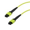 Picture of MPO w/ pins to MPO w/ pins, 12 fiber,Type B,OM5 50/125um Multimode, OFNR Jacket, Lime, 10 meter