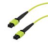 Picture of MPO w/ pins to MPO w/ pins, 12 fiber,Type B,OM5 50/125um Multimode, LSZH Jacket, Lime, 3 meter