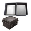 Picture of 14x12x7" UL® Listed Black Weatherproof Windowed NEMA 4X Enclosure w/ Blank Starboard Mounting Plate