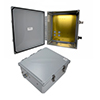 Picture of 14x12x06 Polycarbonate Weatherproof NEMA 4X Enclosure, Modified Base Drilled Mount Dark Gray