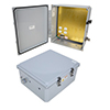Picture of 14x12x06 Polycarbonate Weatherproof NEMA 4X Enclosure, 120VAC Mount Plate Dark Gray