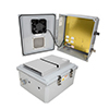 Picture of 14x12x06 Polycarb Weatherproof NEMA 3R Encl, 120VAC Mnt Plate Solid State Therm Heat & Fan Dark Gray