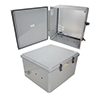 Picture of 18x16x10 Polycarb Weatherproof NEMA 4X Encl, 240VAC Univ Outlet Mnt Plate Mech Therm Heat Dark Gray