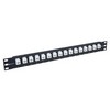 Picture of 1.75"x19" (1U) 16 Port Straight Cat5e Feed-Thru Panel, Unshielded Low Profile Mini-Coupler