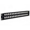 Picture of 3.5"x19" (2U) 32 Port Straight Cat5e Feed-Thru Panel, Unshielded Low Profile Mini-Coupler