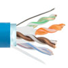 Picture of Category 6a 10gig Ethernet Bulk Cable, Shielded F/UTP, 23AWG Solid 4-Pair, CMP Plenum Jacket, Blue, 500FT