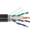 Picture of Category 6a 10gig Ethernet Bulk Cable, Shielded F/UTP, 23AWG Solid 4-Pair, Outdoor Direct Burial PE Jacket, Black, 500FT