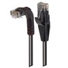 Picture of Category 6 Right Angle RJ45 Ethernet Patch Cords - Straight to RA (Down) - Black, 1.0Ft