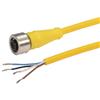 Picture of Brad® Ultra-Lock® M12 Cable 4 pole A code IP69K rated Female to Pigtail 22AWG PVC YLW, 5.0m