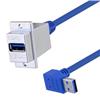 Picture of USB 3.0 Type A Coupler, Female ECF Type 3 Panel mount to Male 90 degree up exit 24in