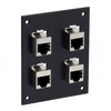 Picture of Universal Sub-Panel, 4 Shielded Category 6A Couplers, RJ45 Straight Thru