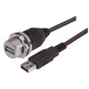 Picture of USB Cable, Shielded Waterproof Panel Mount Type A Female - Standard Type A Male, 1.0m