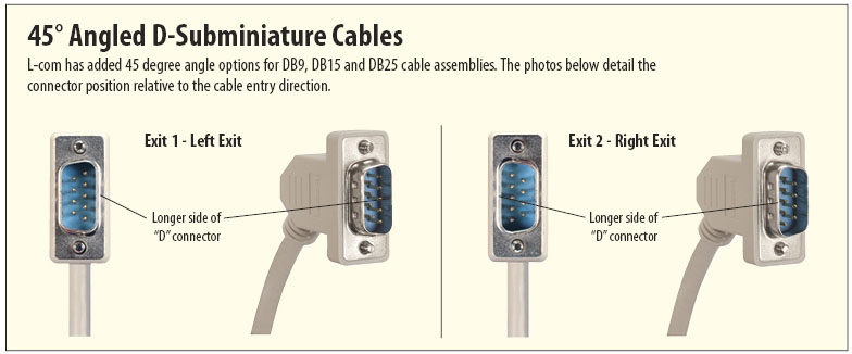 45 Degree D-Subminiature Cable Assemblies
